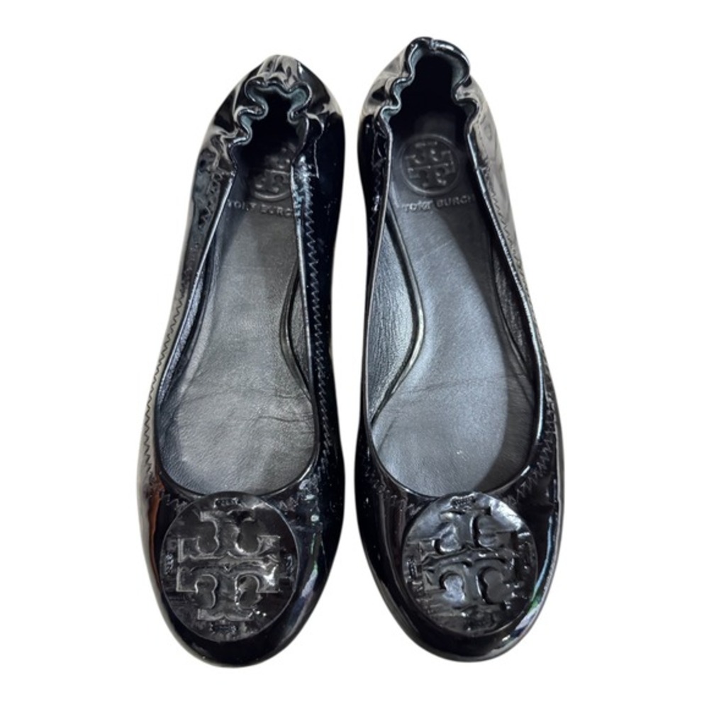 Tory Burch Ballet Flats Patent Leather Women's 8.5 Reva Designer Luxury